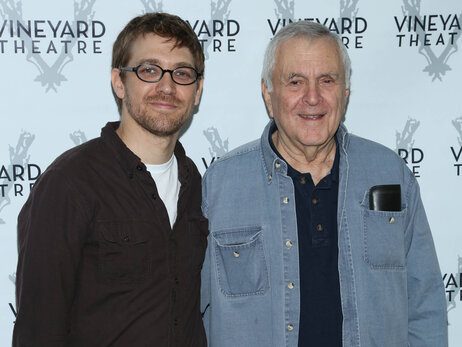 Greg Pierce and John Kander, on the carpet at a cast photo session for The Landing in September, are 51 years apart in age, but the two report working smoothly together.